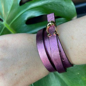 Coach Signature Bracelet Metallic Pink